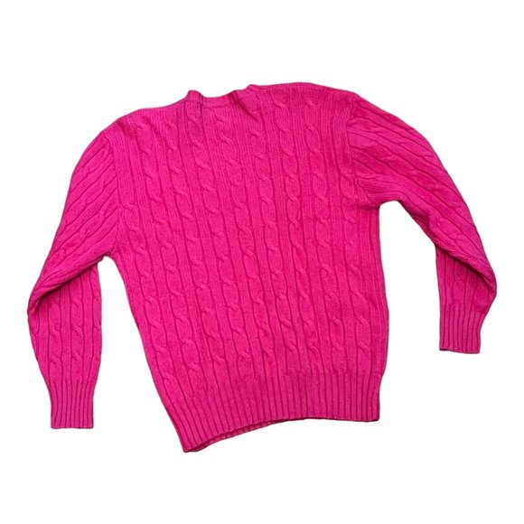 Vintage 1980s Eaton Select Pink Cable Knit Wool Sweater, size L - Picture 3 of 3